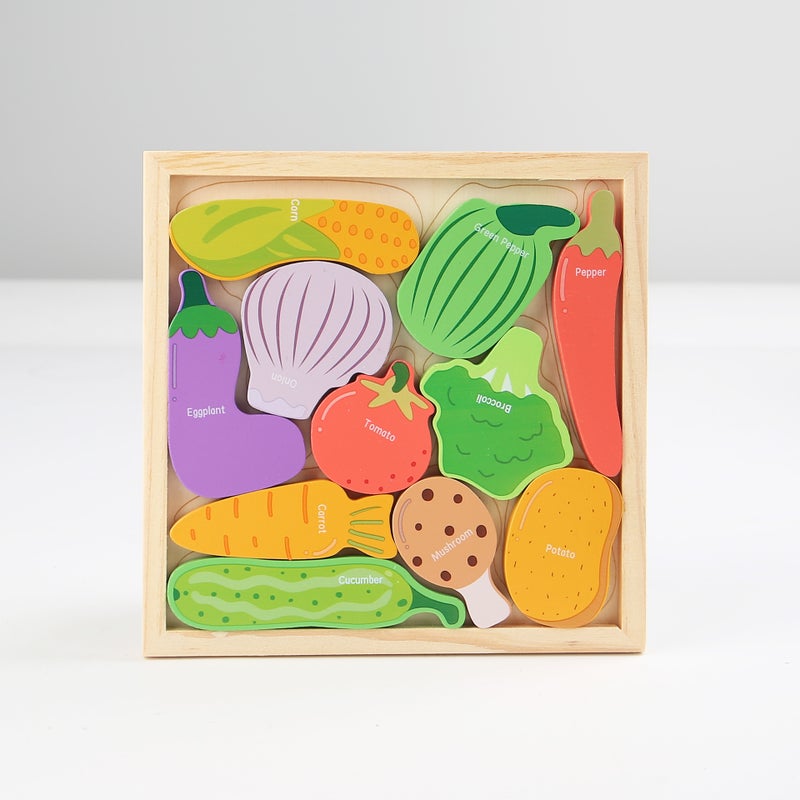 Animal Vegetable Fruit Wooden Three-Dimensional Puzzle Boys And Girls Cognitive Puzzle Children'S Early Education Educational Toys - Image 3